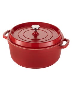 Ironlite Deep Casserole Dish with Cover, Red