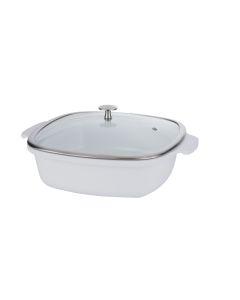 Motif Cook & Serve Ware Square Casserole Pan, 4 Quart White