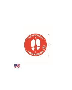 Spring USA Social Distance Floor Decal, 6 inch, 500 Count