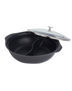 Motif Cook & Serve Ware Divided Round Dish, Titanium